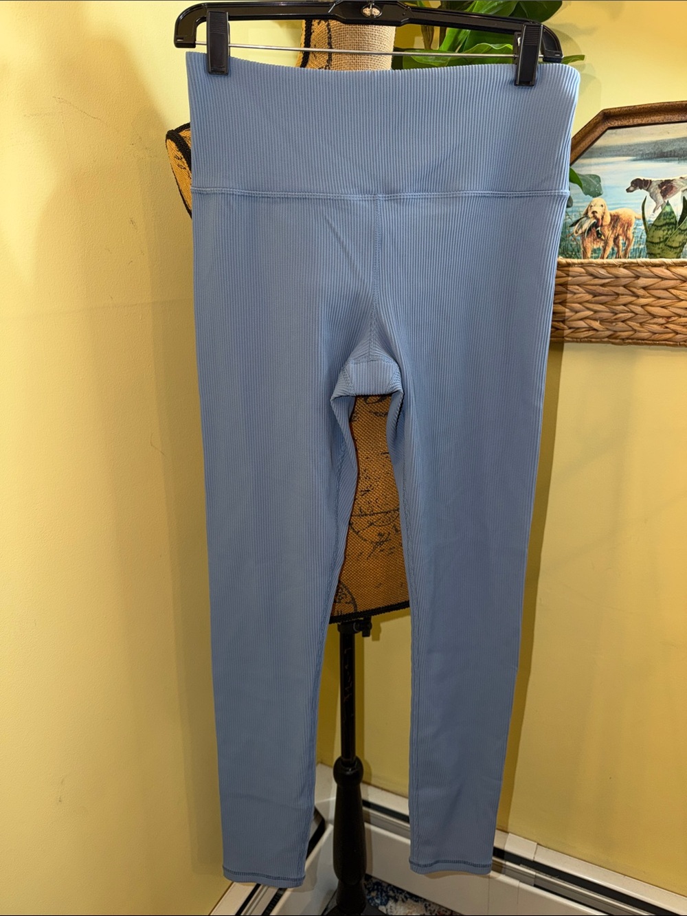 Athleta Ribbed High-Waist Leggings - Light Blue Large Tall